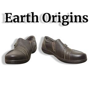 EARTH ORIGINS Glendale Gabrielle Womens Brown Leather Loafer, Size 7.5